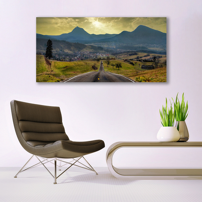 Quadro su tela Strada al paesaggio di montagna