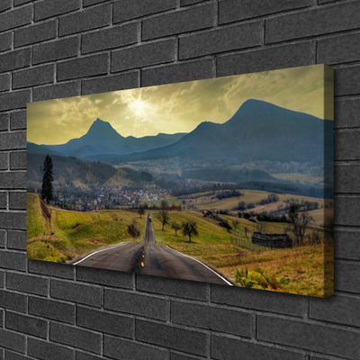 Quadro su tela Strada al paesaggio di montagna