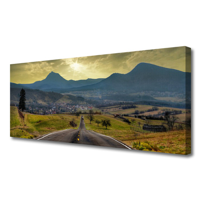 Quadro su tela Strada al paesaggio di montagna