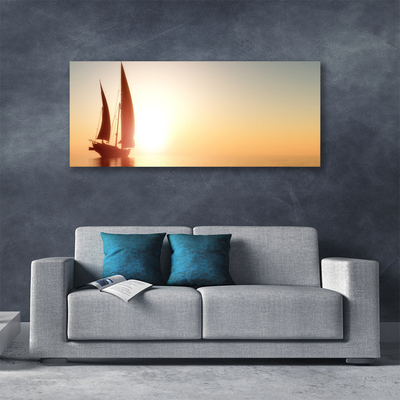 Stampa quadro su tela Barca Mare Il Sole Paesaggio