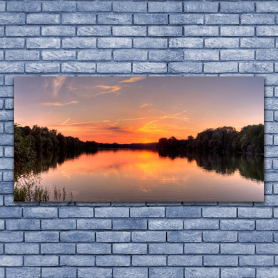 Quadro su tela Paesaggio della foresta del lago