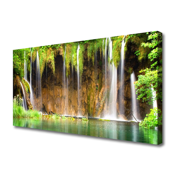 Quadro su tela Cascata Lago Natura