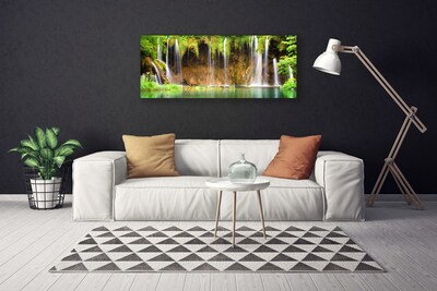 Quadro su tela Cascata Lago Natura