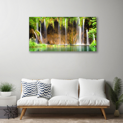 Quadro su tela Cascata Lago Natura