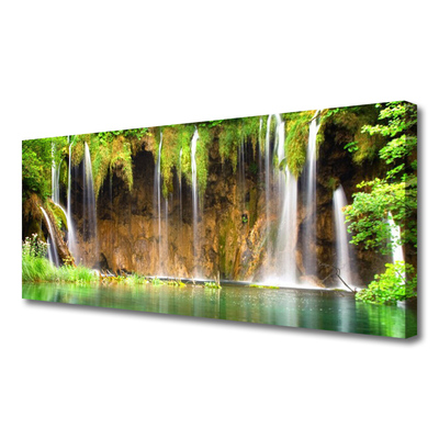 Quadro su tela Cascata Lago Natura