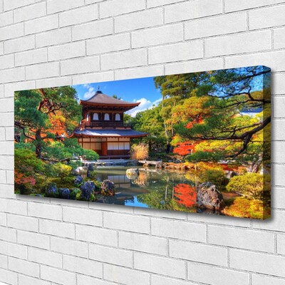 Quadro su tela Paesaggio del giardino del Giappone