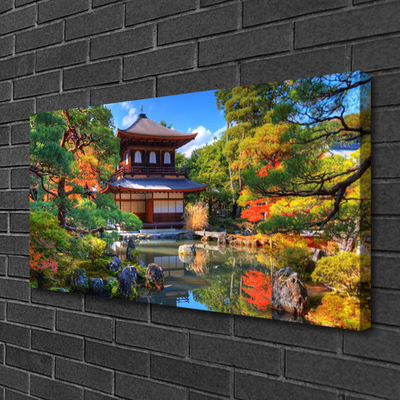 Quadro su tela Paesaggio del giardino del Giappone