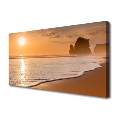 Quadro su tela Paesaggio del sole della spiaggia del mare