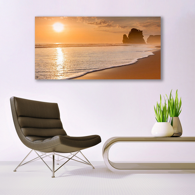 Quadro su tela Paesaggio del sole della spiaggia del mare