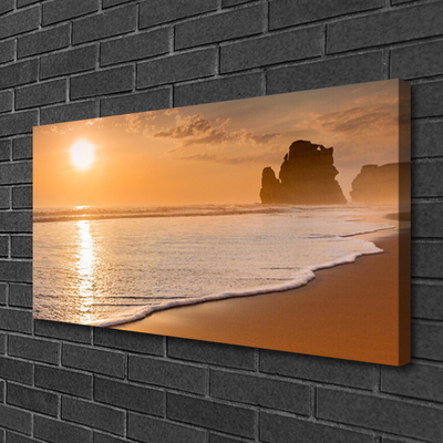 Quadro su tela Paesaggio del sole della spiaggia del mare