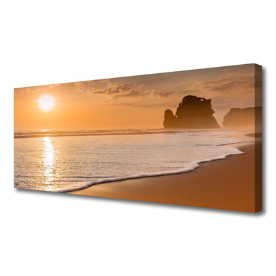 Quadro su tela Paesaggio del sole della spiaggia del mare