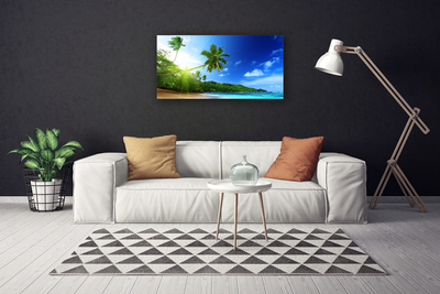 Quadro su tela Paesaggio della palma del mare della spiaggia