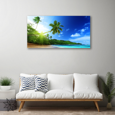 Quadro su tela Paesaggio della palma del mare della spiaggia