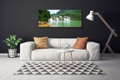 Foto quadro su tela Paesaggio della cascata della foresta