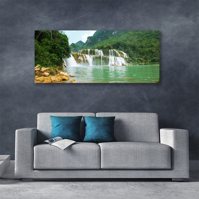 Foto quadro su tela Paesaggio della cascata della foresta