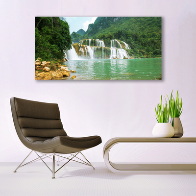 Foto quadro su tela Paesaggio della cascata della foresta