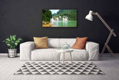 Foto quadro su tela Paesaggio della cascata della foresta