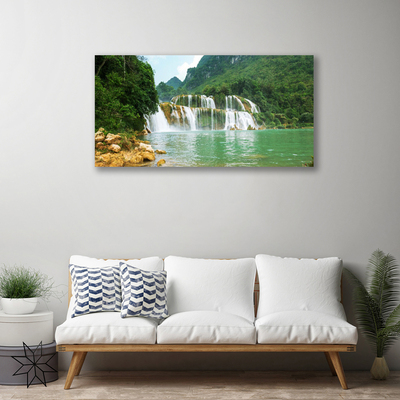 Foto quadro su tela Paesaggio della cascata della foresta