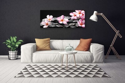 Quadro su tela Fiore di Plumeria sul muro