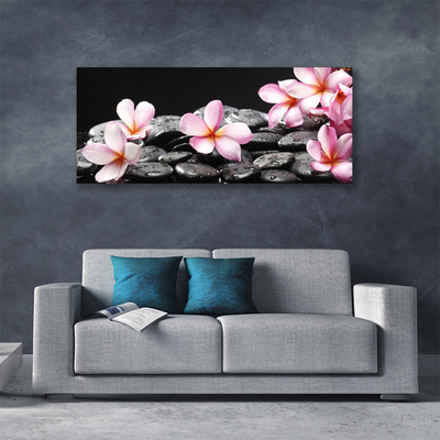 Quadro su tela Fiore di Plumeria sul muro