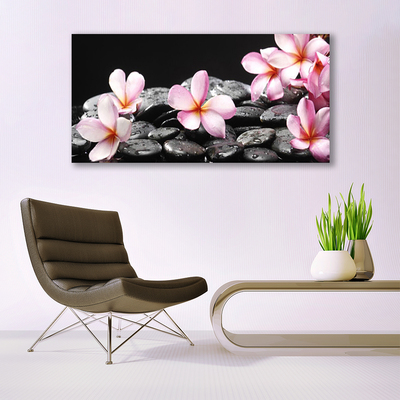 Quadro su tela Fiore di Plumeria sul muro