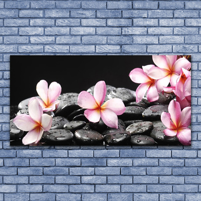 Quadro su tela Fiore di Plumeria sul muro