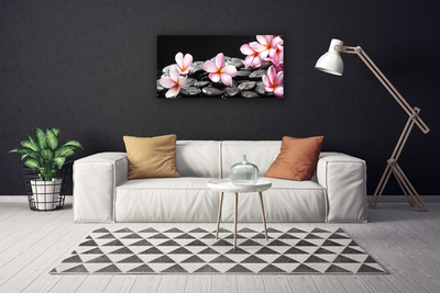 Quadro su tela Fiore di Plumeria sul muro