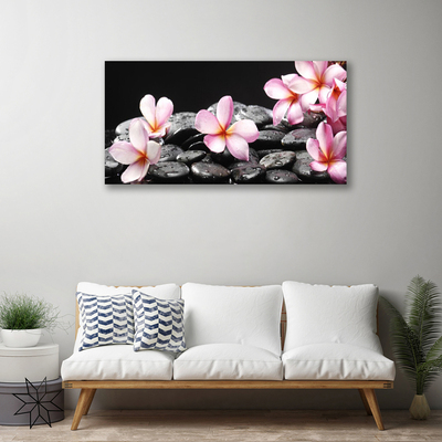 Quadro su tela Fiore di Plumeria sul muro