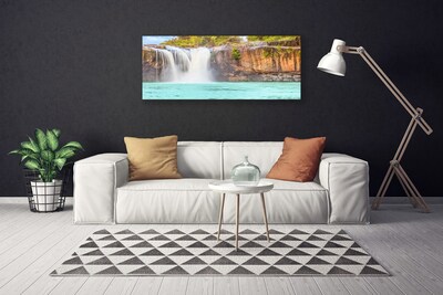 Quadro su tela Paesaggio del lago della cascata