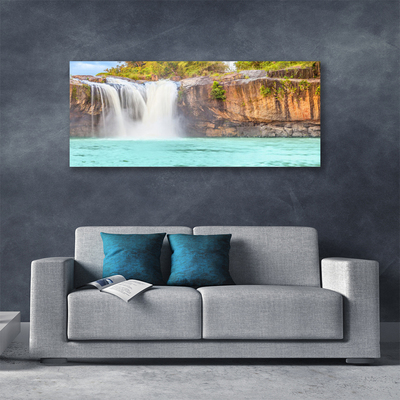 Quadro su tela Paesaggio del lago della cascata