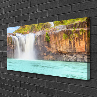 Quadro su tela Paesaggio del lago della cascata