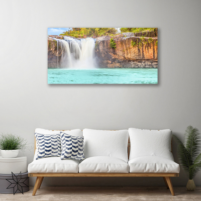 Quadro su tela Paesaggio del lago della cascata