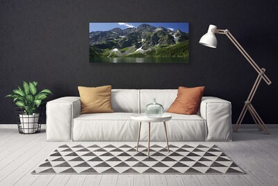 Quadro su tela Montagna del paesaggio del lago della foresta