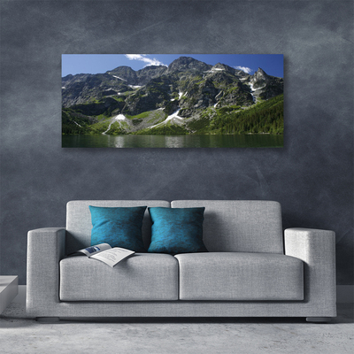 Quadro su tela Montagna del paesaggio del lago della foresta