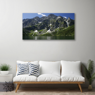 Quadro su tela Montagna del paesaggio del lago della foresta