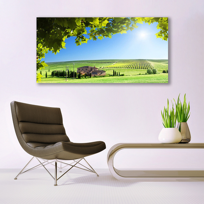 Quadro su tela Campo di foglie paesaggio