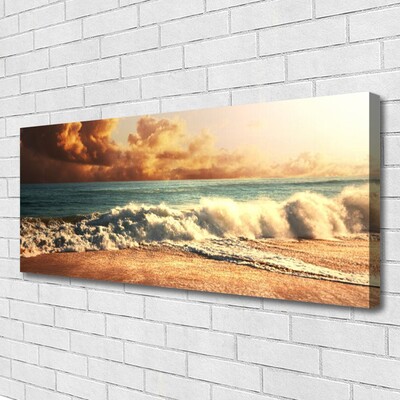 Quadro su tela Paesaggio delle onde della spiaggia dell'oceano