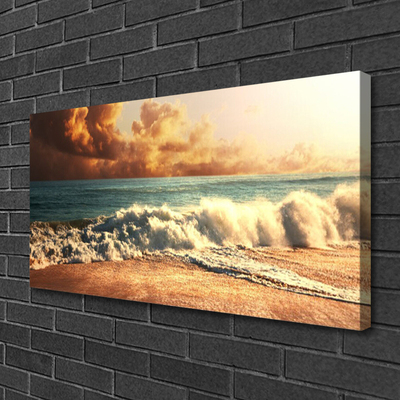 Quadro su tela Paesaggio delle onde della spiaggia dell'oceano