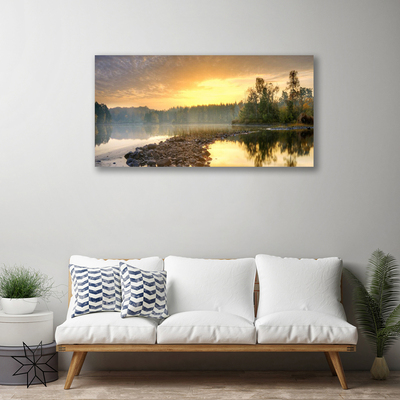 Stampa quadro su tela Paesaggio dello stagno del lago