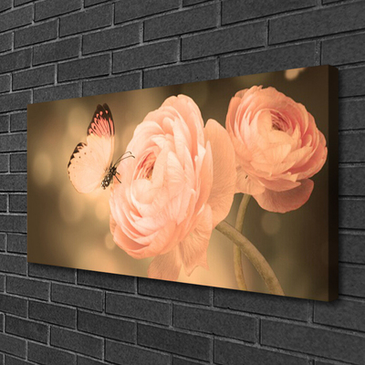 Foto quadro su tela Farfalla Rose Natura