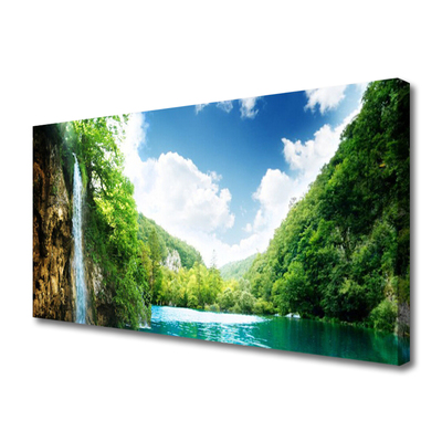 Quadro su tela Lago di foresta naturale