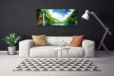 Quadro su tela Lago di foresta naturale