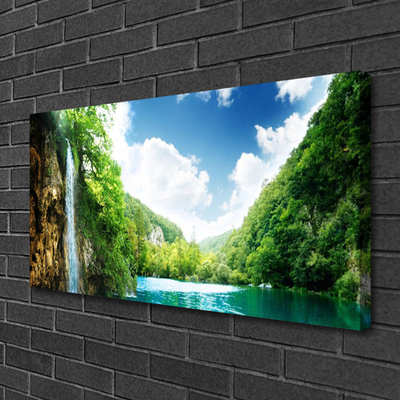 Quadro su tela Lago di foresta naturale