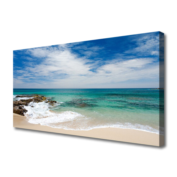 Quadro Spiaggia, Dipinto Mare Blu, Quadri Mare, Puglia, Mare Italia,  Painting Beach, Picture Blue Sea , Sea Italy, Paesaggio, Landscape 