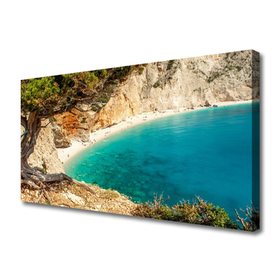 Stampa quadro su tela Baia. Mare. Rocce. Spiaggia