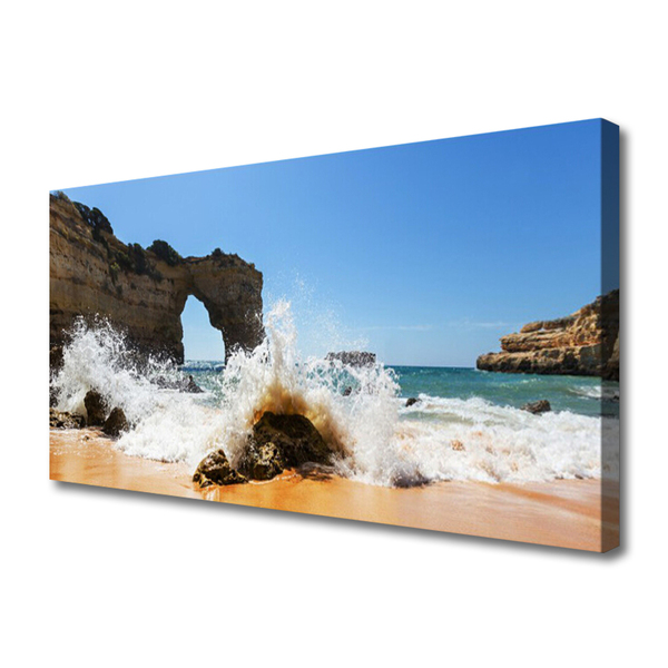 Quadro su tela Paesaggio delle onde del mare della spiaggia