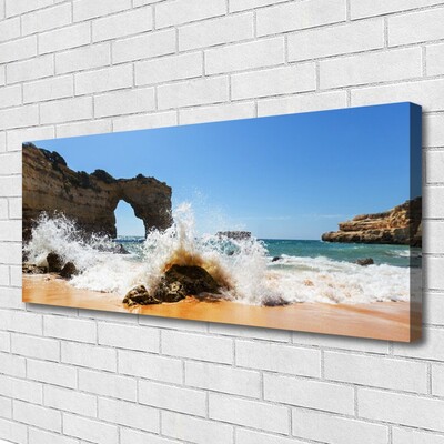 Quadro su tela Paesaggio delle onde del mare della spiaggia