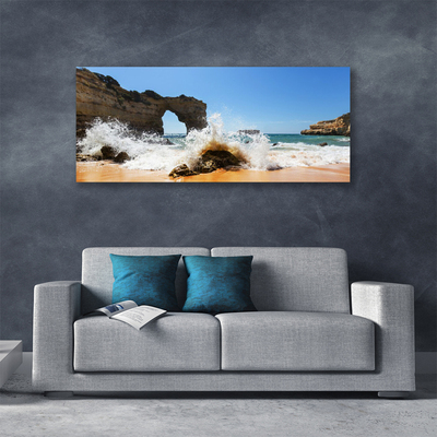 Quadro su tela Paesaggio delle onde del mare della spiaggia