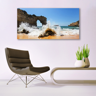 Quadro su tela Paesaggio delle onde del mare della spiaggia