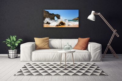 Quadro su tela Paesaggio delle onde del mare della spiaggia